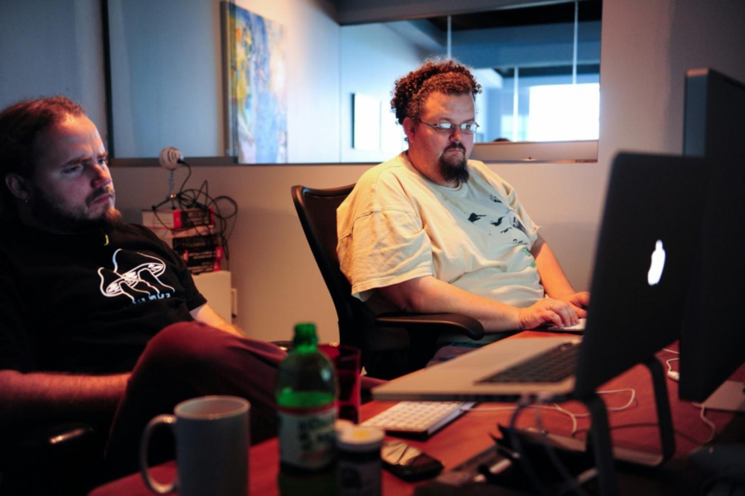 Students working on game development projects in Madrid studio